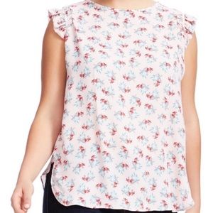 Loft Pink Flutter Sleeve Top